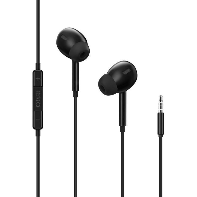 Tech-Protect Ultraboost Core G3 mini-jack 3,5 mm bedrade oordopjes, zwart