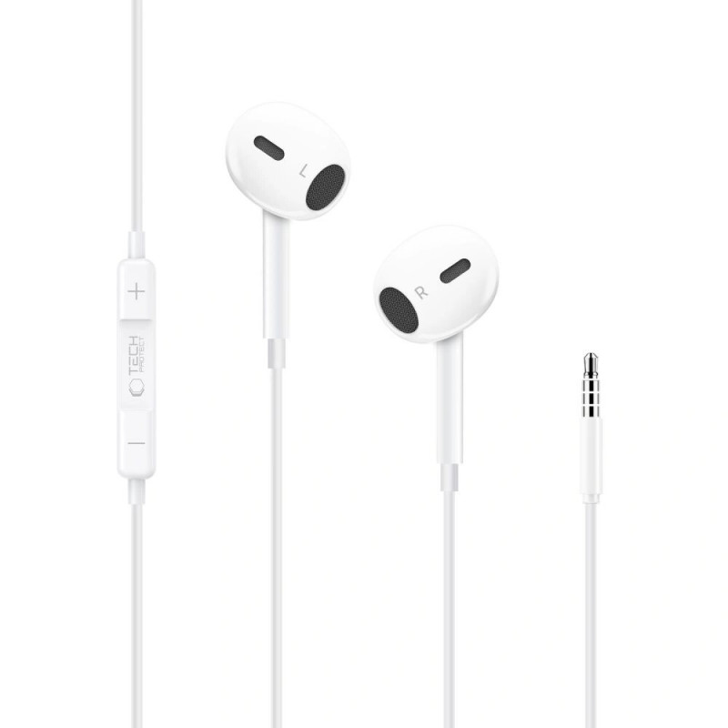 Tech-Protect Ultraboost Core G2 Mini Jack 3,5 mm bedrade oordopjes, wit