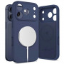 Tech-Protect Silicone MagSafe-hoesje voor Apple iPhone 17 Pro, Deep Blue
