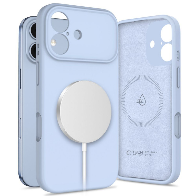 Tech-Protect Siliconen MagSafe-hoesje voor Apple iPhone 17, mistblauw