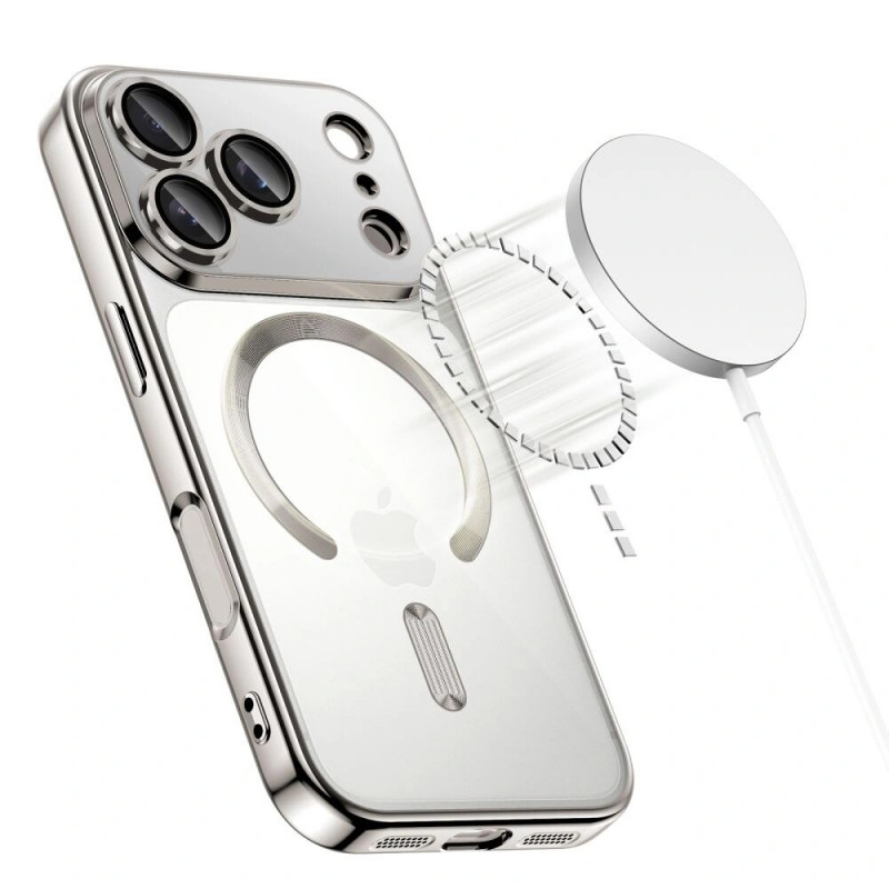 Tech-Protect MagFlex MagSafe-hoesje voor Apple iPhone 17 Pro Max, glanzend zilver