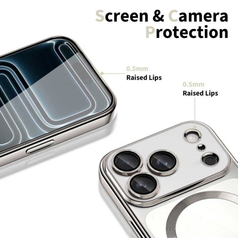 Tech-Protect MagFlex MagSafe-hoesje voor Apple iPhone 17 Pro Max, glanzend zilver