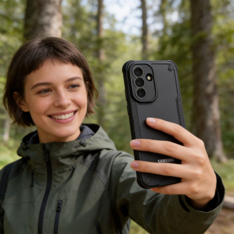 Tech-Protect Rugged Shield-hoesje voor Samsung Galaxy A57 5G, mat zwart