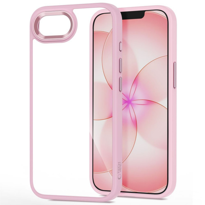 Tech-Protect Magmat-hoesje voor Apple iPhone 16e / 17e, zachtroze/transparant
