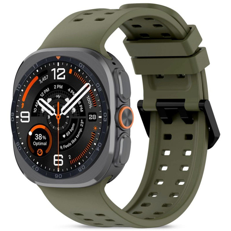 Tech-Protect Siliconen Air-band voor Samsung Galaxy Watch Ultra 1 / 2 (2024-2026) 47 mm, olijfgroen