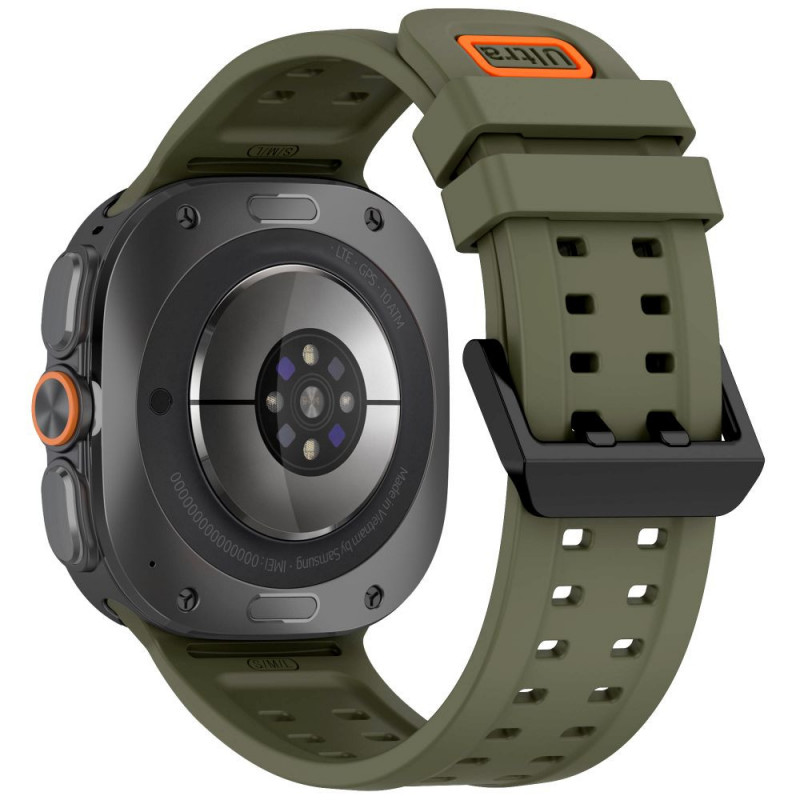 Tech-Protect Siliconen Air-band voor Samsung Galaxy Watch Ultra 1 / 2 (2024-2026) 47 mm, olijfgroen