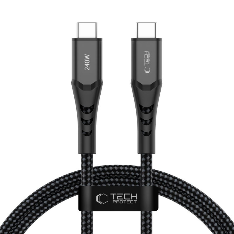 Tech-Protect Ultraboost UB11T USB-C naar USB-C kabel PD 240W, 100 cm, zwart