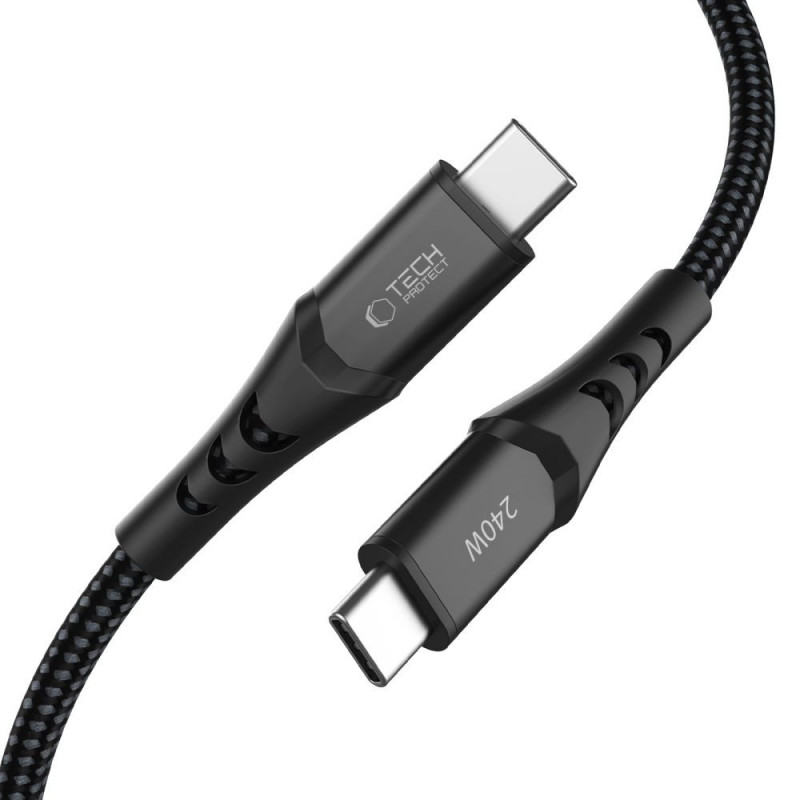 Tech-Protect Ultraboost UB11T USB-C naar USB-C kabel PD 240W, 100 cm, zwart