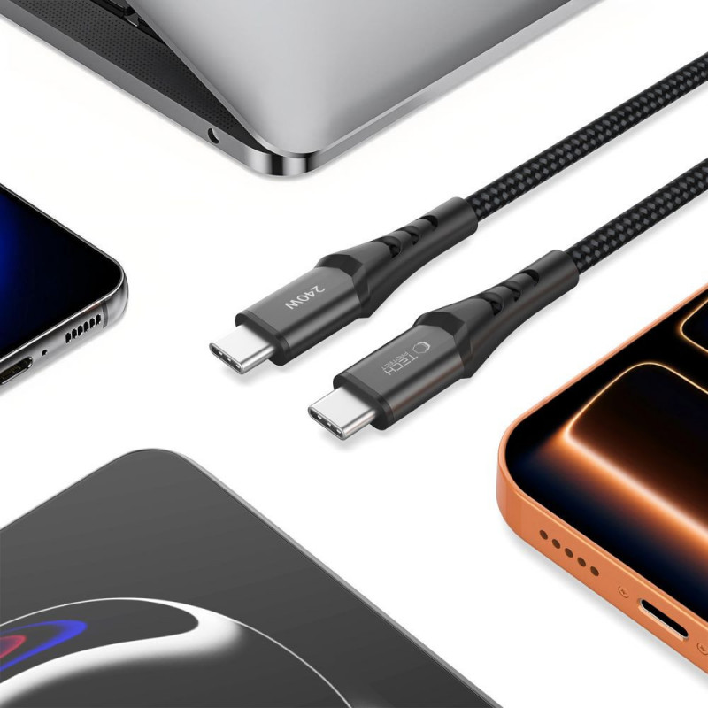 Tech-Protect Ultraboost UB11T USB-C naar USB-C kabel PD 240W, 100 cm, zwart