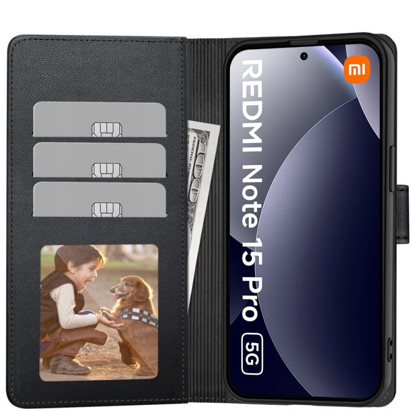 Tech-Protect Wallet Case Xiaomi Redmi Note 15 Pro 5G, mat zwart