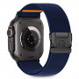 Tech-Protect nylon gesp horlogeband voor Apple Watch 6 / 7 / 8 / 9 / 10 / SE / Ultra 1 / 2 44/45/46/49 mm, marineblauw
