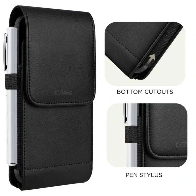 Tech-Protect SM75 universele telefoonholster voor smartphones van 5,8-6,8 inch, zwart
