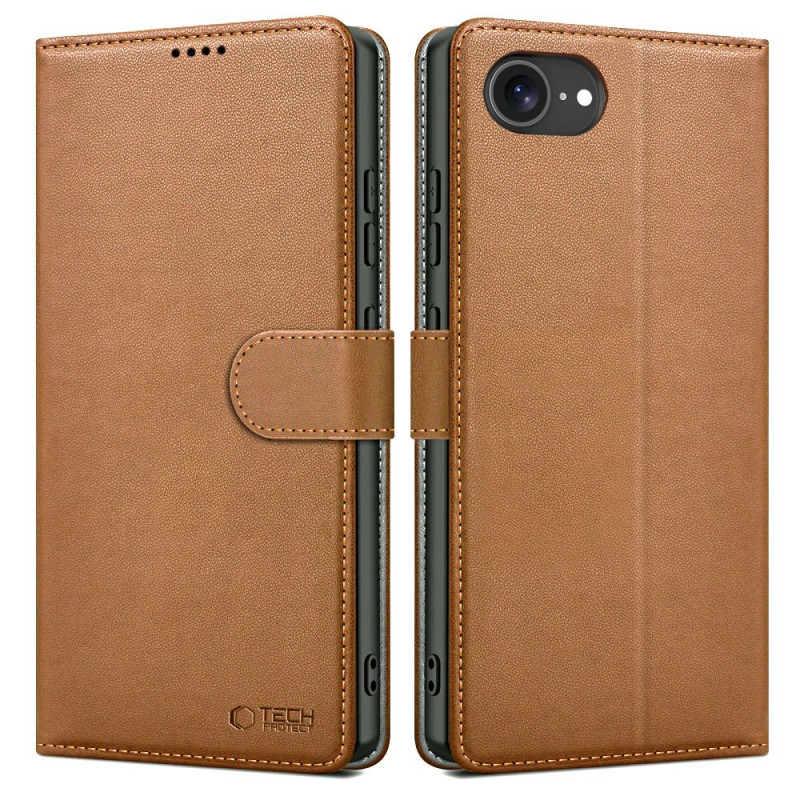 Tech-Protect portemonneehoesje voor Apple iPhone 17e / 16e, bruin