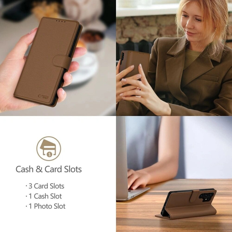 Tech-Protect portemonneehoesje voor Apple iPhone 17e / 16e, bruin
