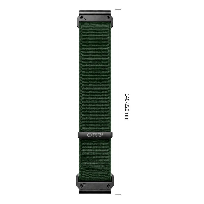 Tech-Protect NylonLoop Garmin Fenix 5X / 5X Plus / 6X / 6X Pro / 7X / 8 / 8 Pro / 9 / 9 Pro horlogeband (51 mm), legergroen