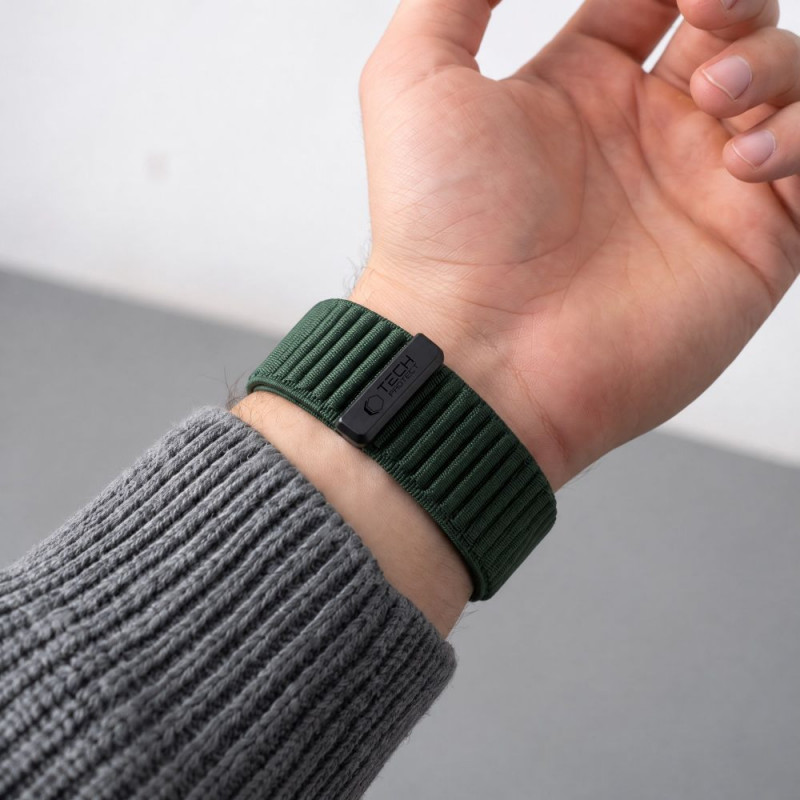 Tech-Protect NylonLoop Garmin Fenix 5X / 5X Plus / 6X / 6X Pro / 7X / 8 / 8 Pro / 9 / 9 Pro horlogeband (51 mm), legergroen