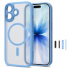 Tech-Protect MagPeak MagSafe CC-hoesje voor Apple iPhone 17, mat mistblauw