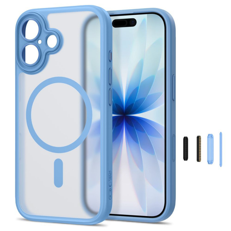 Tech-Protect MagPeak MagSafe CC-hoesje voor Apple iPhone 17, mat mistblauw