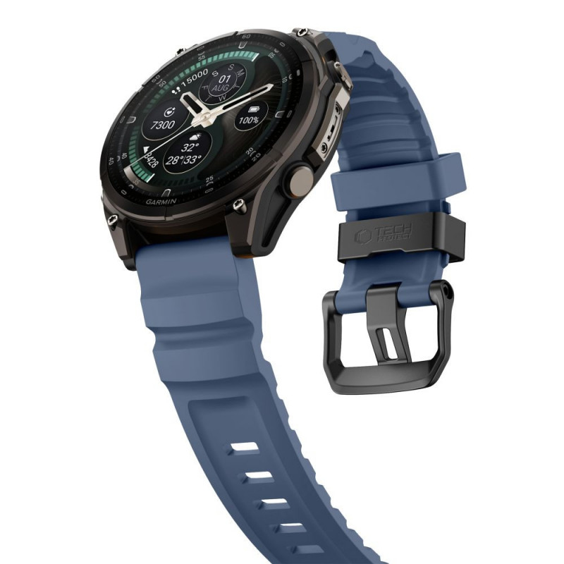 Tech-Protect Motion Garmin Fenix 5X / 5X Plus / 6X / 6X Pro / 7X / 8 / 8 Pro / 9 / 9 Pro horlogeband (47 mm), Nautical Blue