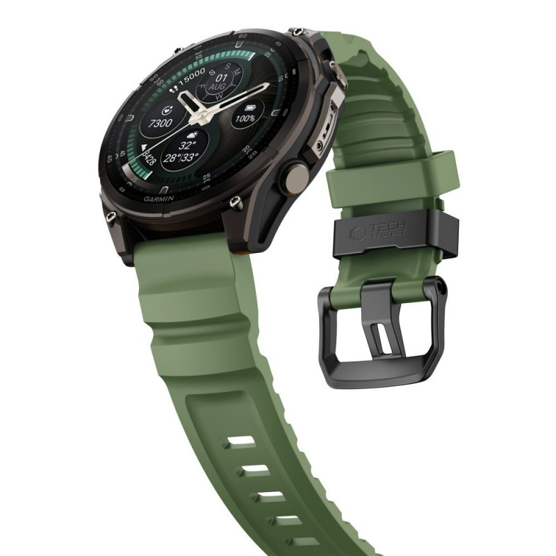 Tech-Protect Motion Garmin Fenix 5X / 5X Plus / 6X / 6X Pro / 7X / 8 / 8 Pro / 9 / 9 Pro horlogeband (47 mm), legergroen
