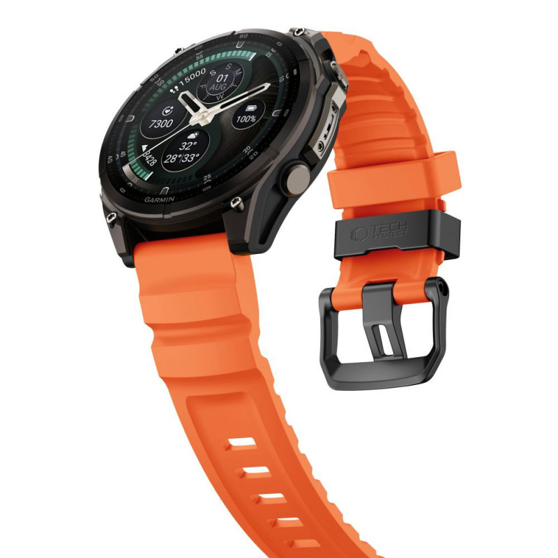 Tech-Protect Motion Garmin Fenix 5X / 5X Plus / 6X / 6X Pro / 7X / 8 / 8 Pro / 9 / 9 Pro horlogeband (51 mm), signaaloranje