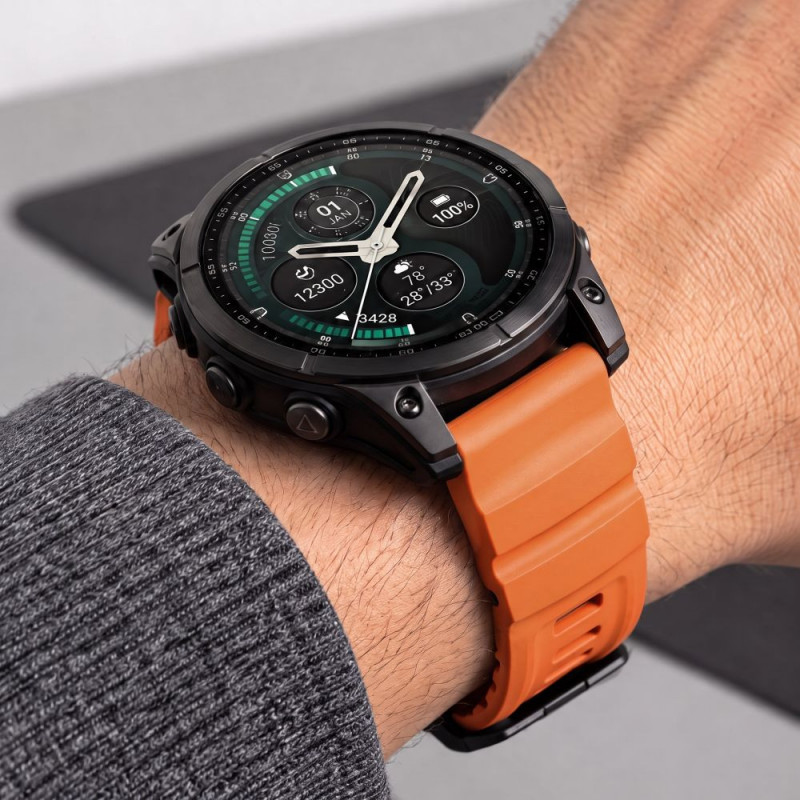 Tech-Protect Motion Garmin Fenix 5X / 5X Plus / 6X / 6X Pro / 7X / 8 / 8 Pro / 9 / 9 Pro horlogeband (51 mm), signaaloranje