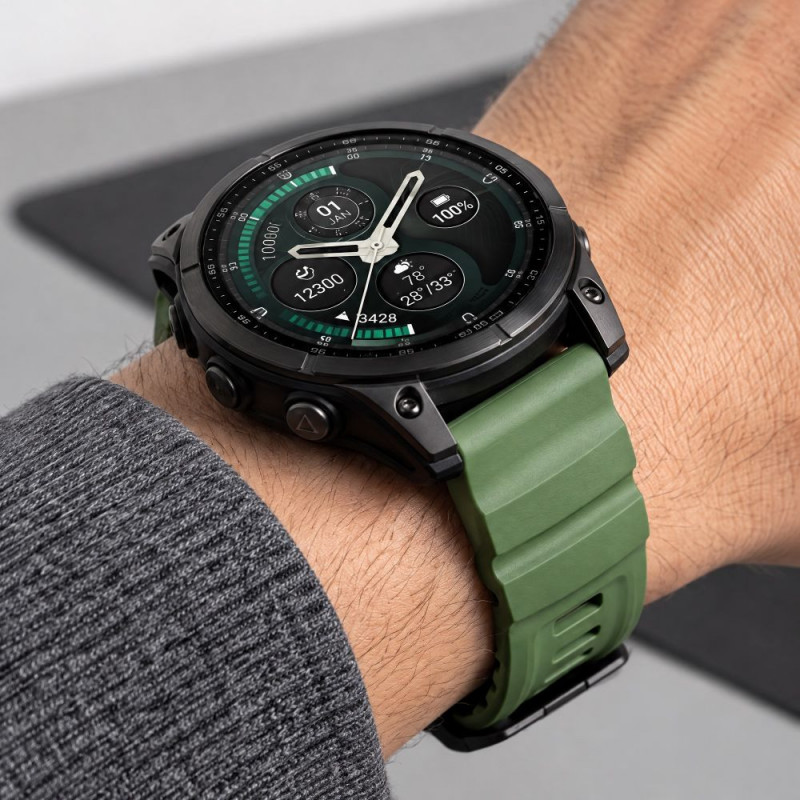 Tech-Protect Motion Garmin Fenix 5X / 5X Plus / 6X / 6X Pro / 7X / 8 / 8 Pro / 9 / 9 Pro horlogeband (51 mm), legergroen