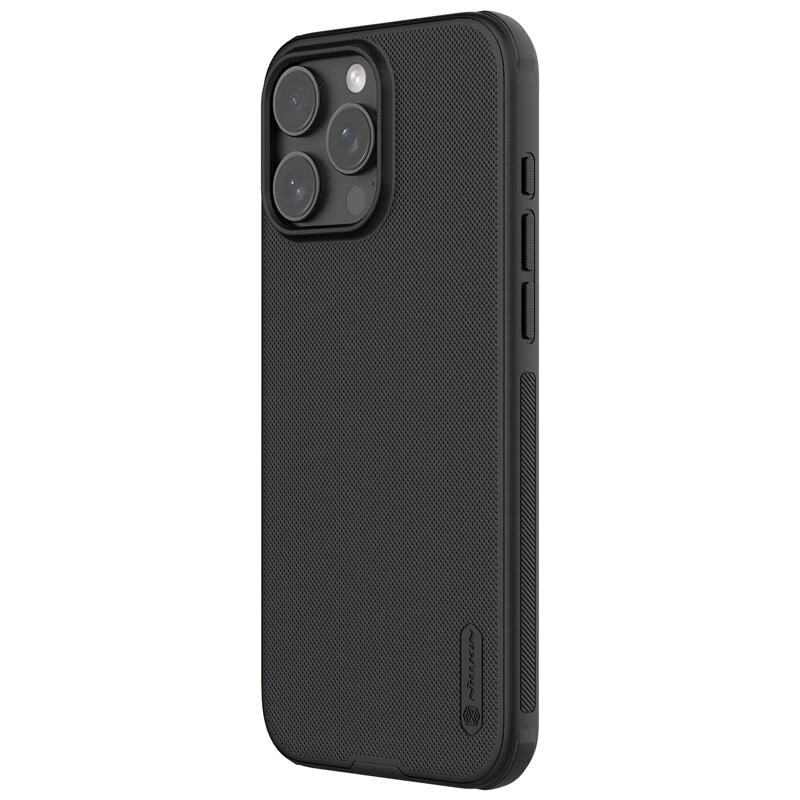 Nillkin Super Frosted Shield Pro-hoesje voor Apple iPhone 16 Pro, zwart