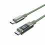 Choetech XCC-1068 PD 60W USB-C naar USB-C-kabel met display, 1,2 m, groen