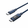 Choetech XCC-1068 PD 60W USB-C naar USB-C-kabel met display, 1,2 m, blauw
