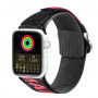 Dux Ducis Outdoor Version nylon band voor Apple Watch Ultra, SE, 8, 7, 6, 5, 4, 3, 2, 1 (49, 45, 44, 42 mm), zwart en rood