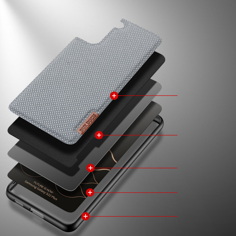 Dux Ducis Fino nylon hoesje voor Samsung Galaxy S22+ (S22 Plus), blauw