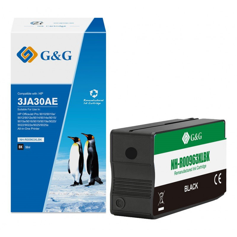 G&G compatibele inktcartridge voor HP 963XL / 3JA30AE, XL zwart (19399)