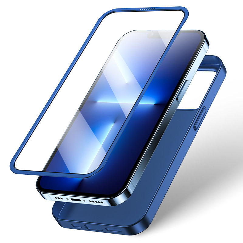 Joyroom 360 Full Case + gehard glas voor Apple iPhone 13 Pro Max, JR-BP928, blauw
