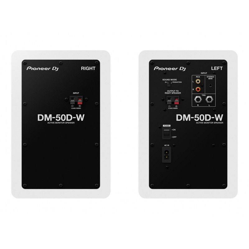 Pioneer DJ DM-50D-W actieve monitorspeaker, 5 inch, 25 W (2 stuks), wit