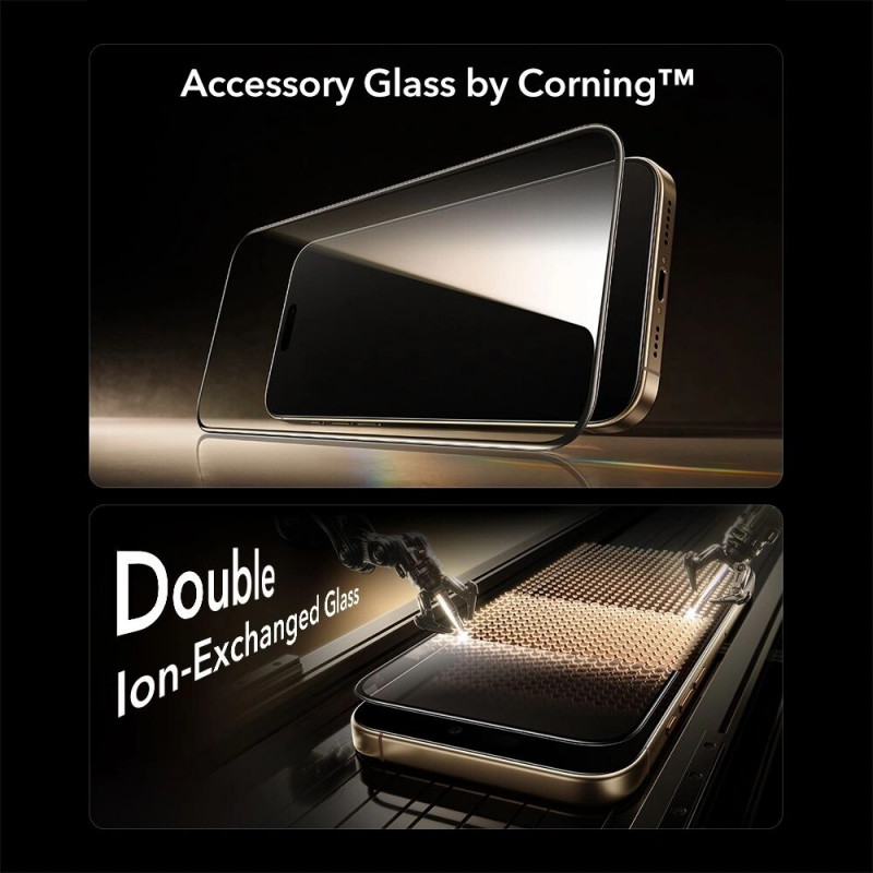 ESR UltraFit Armorite Pro gehard glas schermbeschermer met Glass by Corning voor Apple iPhone 17 Pro Max, ESR928