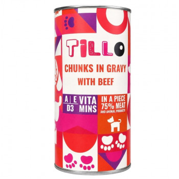 TILLO Stukjes in saus Rund natvoer voor honden, 1250 g