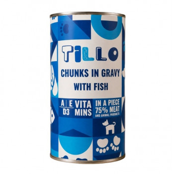 TILLO brokjes in saus vis natvoer voor honden, 1250 g
