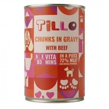TILLO Chunks in jus Rund natvoer voor honden, 415 g