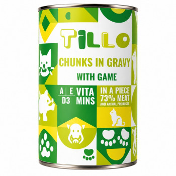 TILLO Chunks in gravy Game natvoer voor honden, 1250 g