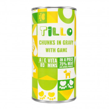 TILLO Chunks in gravy Game natvoer voor honden, 1250 g