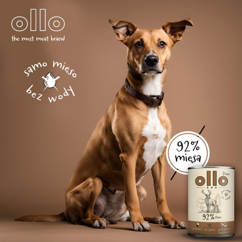 OLLO Pure Deer natvoer voor honden, 850 g