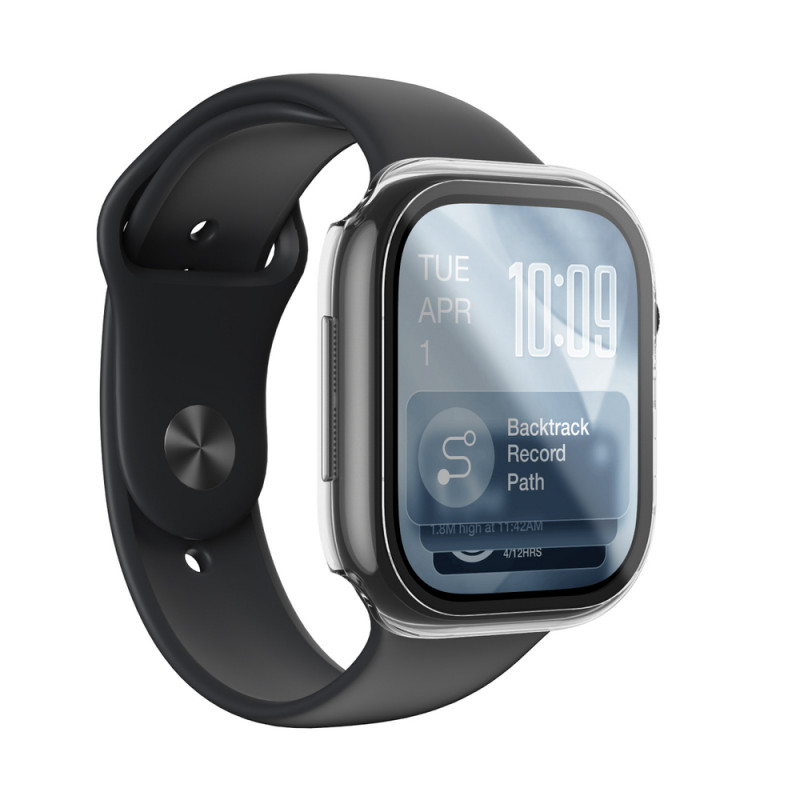 AmazingThing Radix FullGuard glazen screenprotector met hoesje voor Apple Watch Series 11 46 mm, transparant