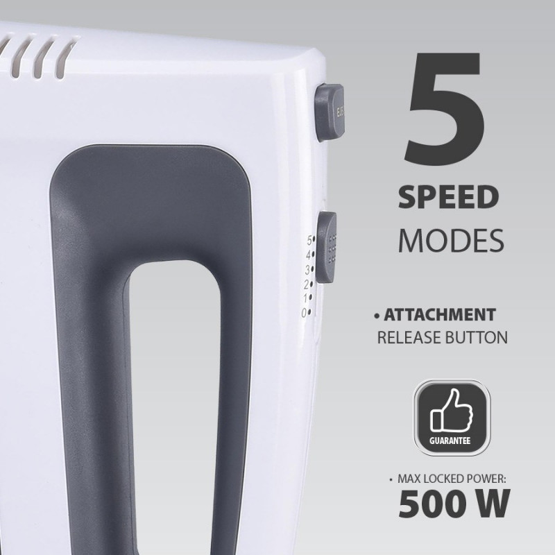 MAESTRO MR-502 Handmixer, 500 W, Wit/Zwart