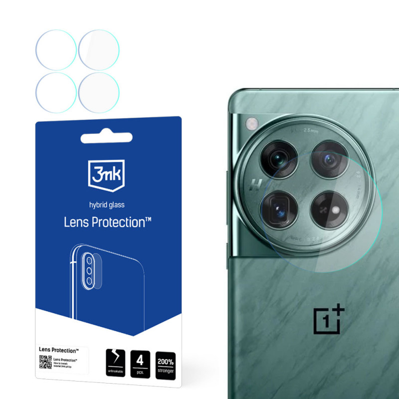 3MK Lens Protection hybride cameralensglas voor OnePlus 12 5G (4 stuks)