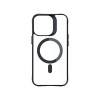 3MK Satin Armor MagCase MagSafe-smartphonehoesje voor Apple iPhone 15 Pro Max, transparant met zwart frame