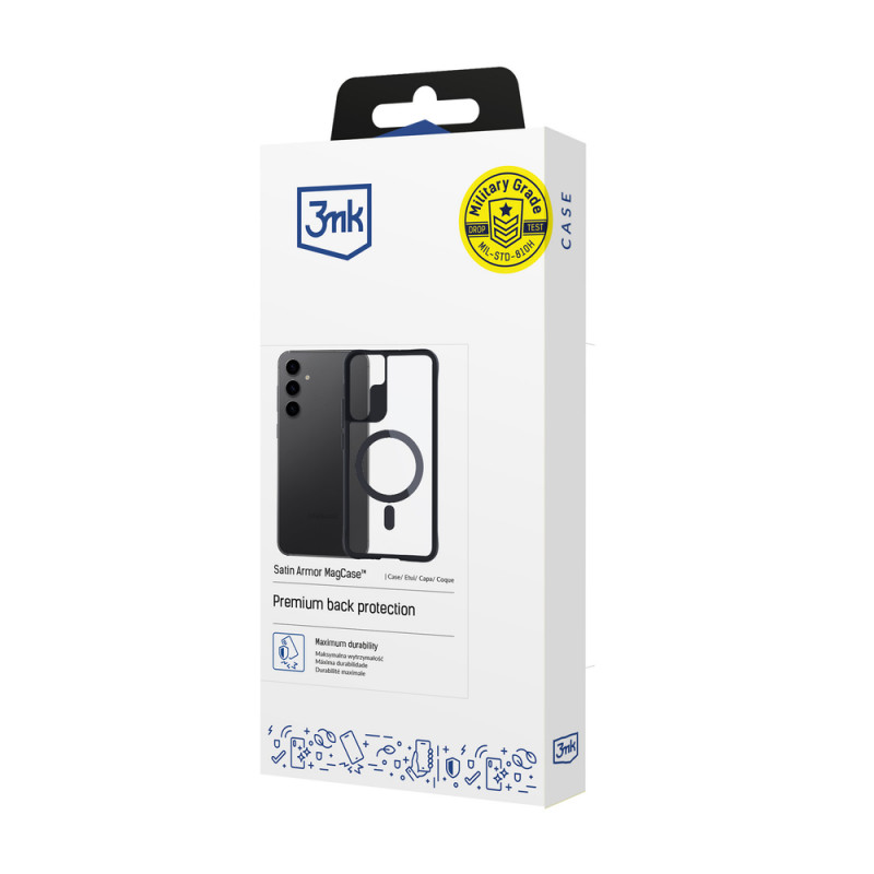 3MK Satin Armor MagCase 156089-0 MagSafe-smartphonehoesje voor Samsung Galaxy S24+, transparant