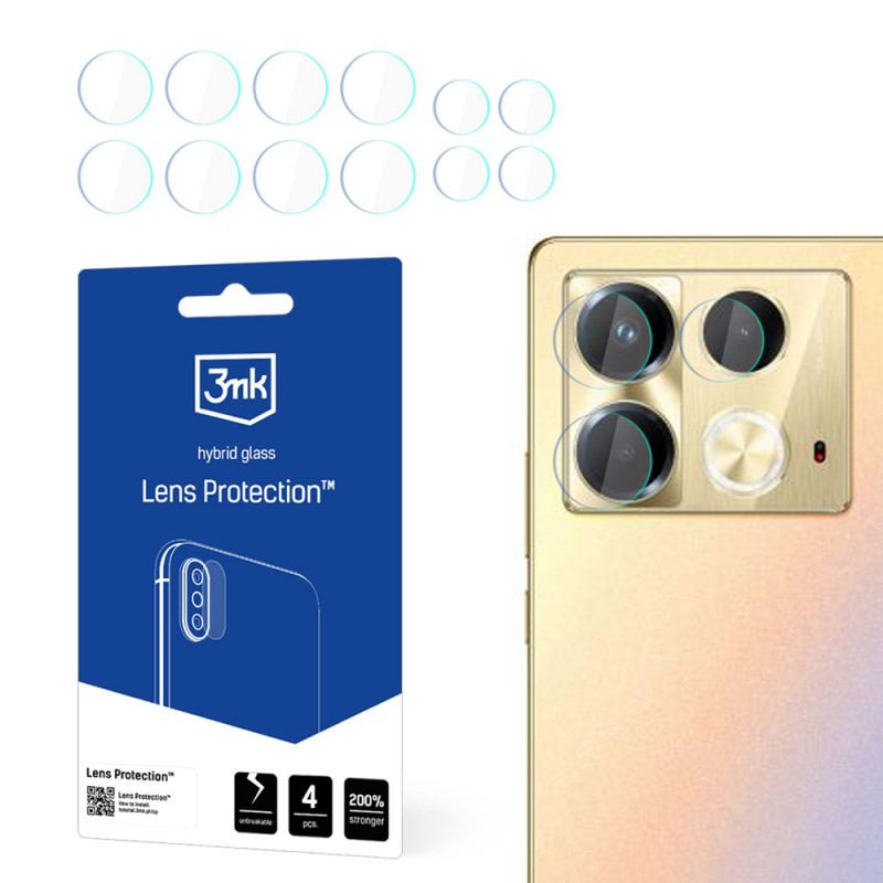 3MK Lens Protection hybride glas cameralensbeschermer voor Infinix Note 40 (4 stuks), transparant