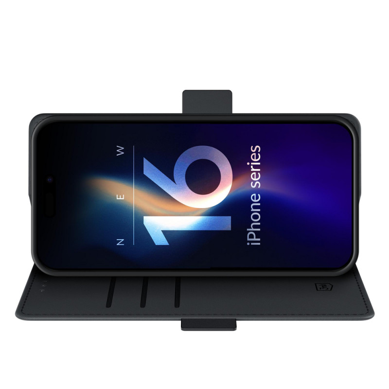 3MK Wallet Case voor Apple iPhone 16 Pro Max, zwart