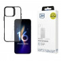 3mk Satin Armor Case+ voor Apple iPhone 16 Pro Max, transparant met zwart frame